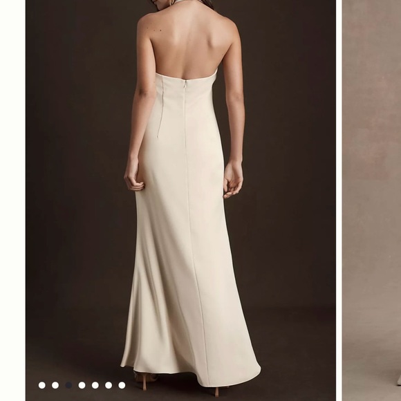 BHLDN Ruby Twist Halter Satin Gown - Picture 2 of 3